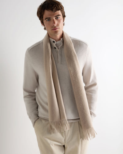 N.Peal Unisex Woven Cashmere Scarf Cashew Brown