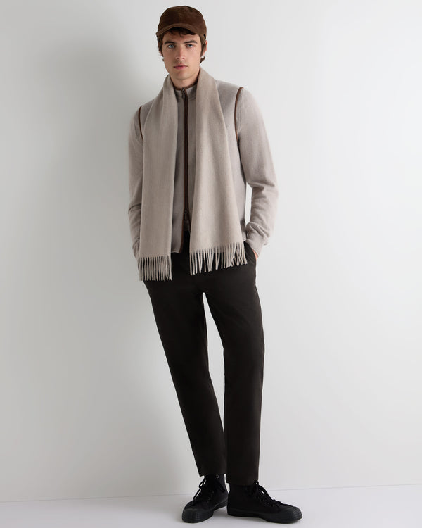 N.Peal Unisex Woven Cashmere Scarf Oat Grey