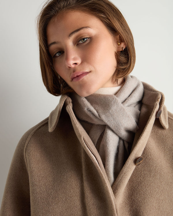 N.Peal Unisex Woven Cashmere Scarf Oat Grey