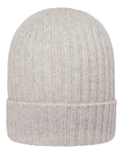 N.Peal Unisex Chunky Ribbed Cashmere Hat Cashmere Grey Melange