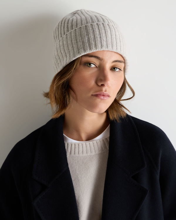 Unisex Chunky Ribbed Cashmere Hat 4