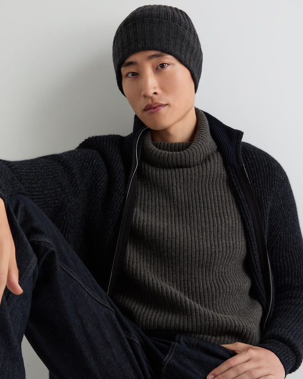 Unisex Chunky Ribbed Cashmere Hat 3