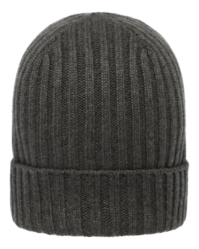 N.Peal Unisex Chunky Ribbed Cashmere Hat Grey Moss