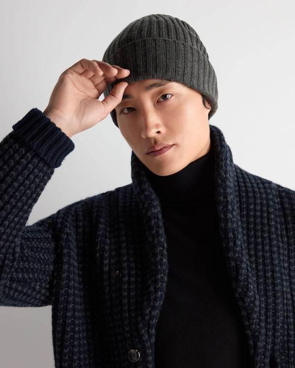 Unisex Chunky Ribbed Cashmere Hat  4
