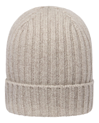 N.Peal Unisex Chunky Ribbed Cashmere Hat Toasted Sesame Brown