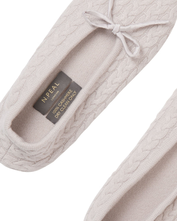 Women's Cable Cashmere Slippers 2