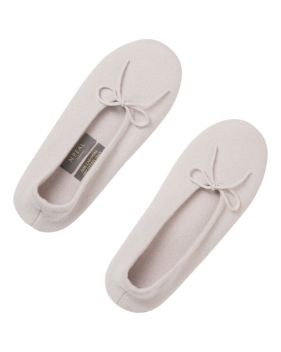 N.Peal Women's Cashmere Slippers Snow Grey
