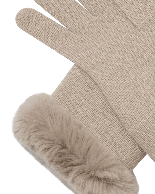 Women's Fur Trim Cashmere Gloves 2