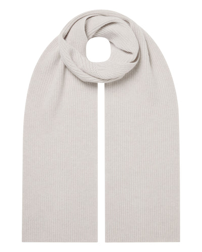 N.Peal Women's Ribbed Cashmere Scarf With Lurex Frost White Sparkle