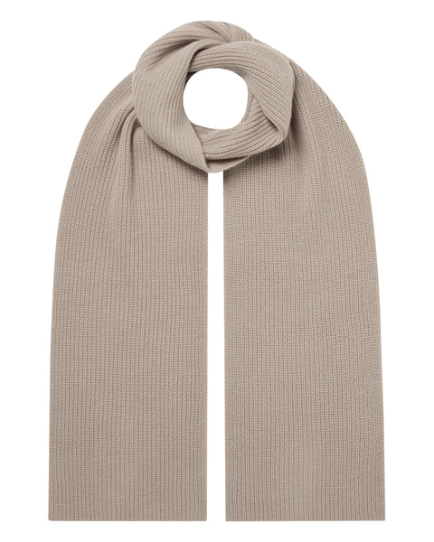 Unisex Ribbed Cashmere Scarf Cashew Brown | N.Peal