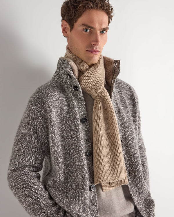 Unisex Ribbed Cashmere Scarf 2
