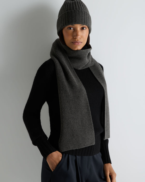 Unisex Ribbed Cashmere Scarf  4