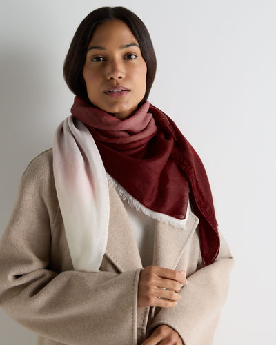 N.Peal Women's Dip Dye Cashmere Scarf Rustic Red