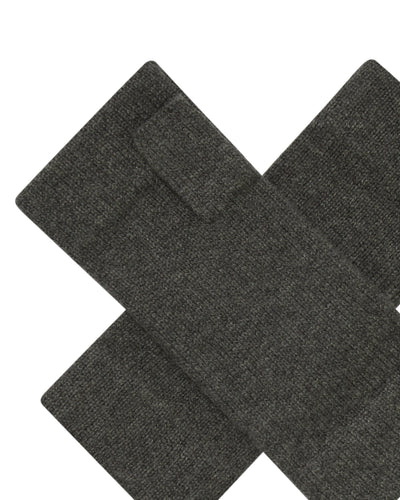 N.Peal Unisex Fingerless Cashmere Gloves Grey Moss
