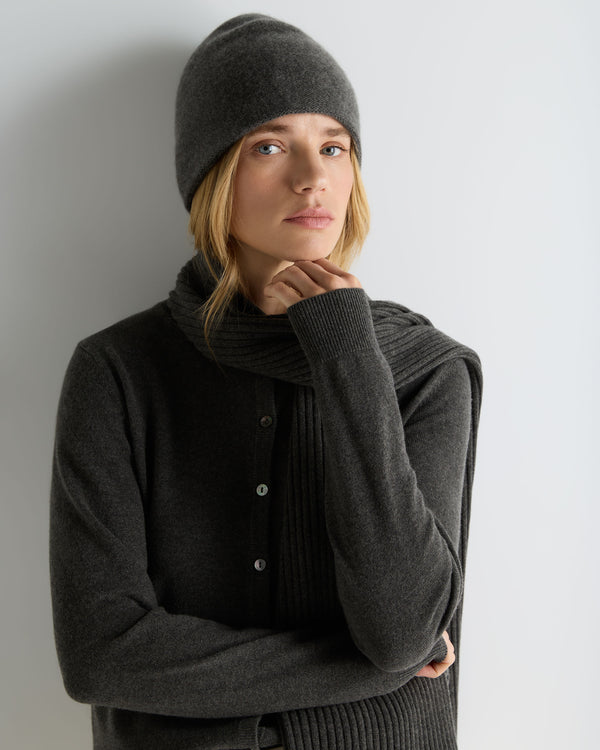 Unisex Double Layer Cashmere Beanie  2