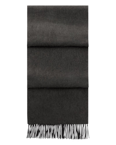 N.Peal Unisex Doubleface Woven Cashmere Scarf Deep Charcoal Grey