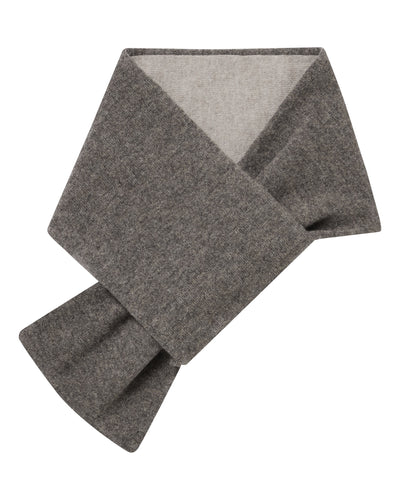 N.Peal Men's Two Tone Small Cashmere Scarf Wood Smoke Brown