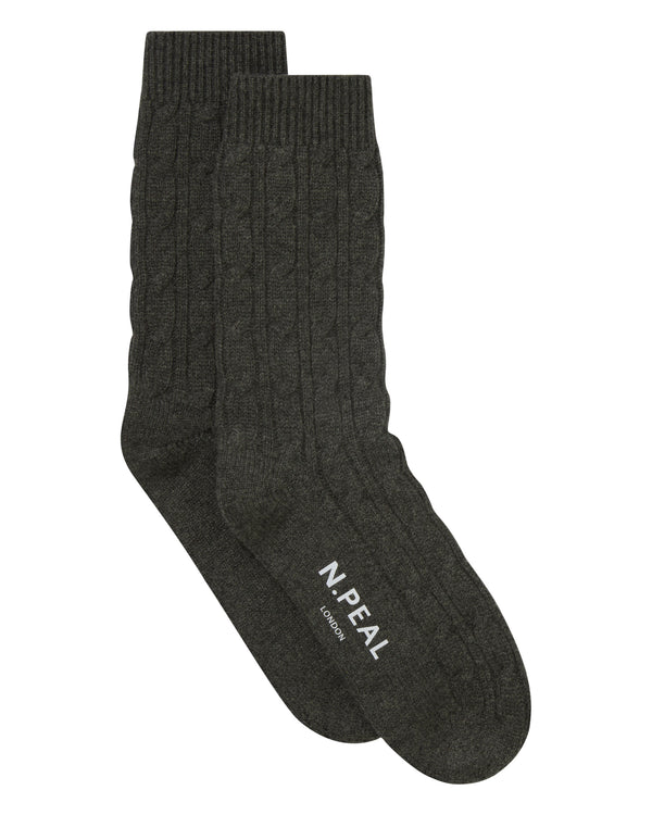 Women's Cable Cashmere House Socks  1