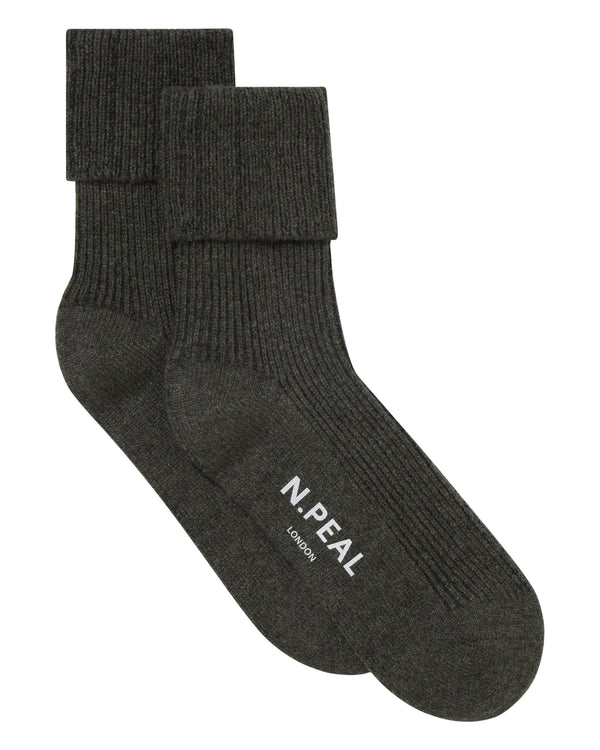 Unisex Cashmere Rib Bed Socks  1