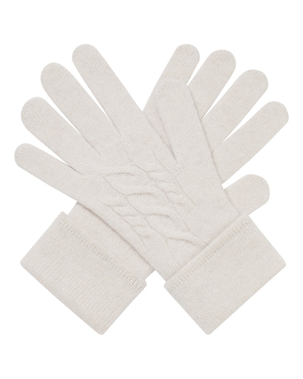 Women's Cable Cashmere Gloves With Lurex 1