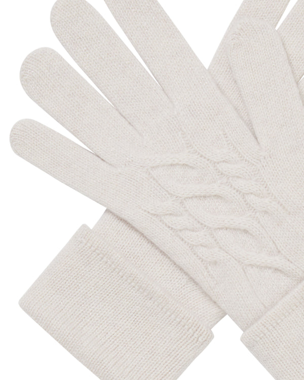 Women's Cable Cashmere Gloves With Lurex 2