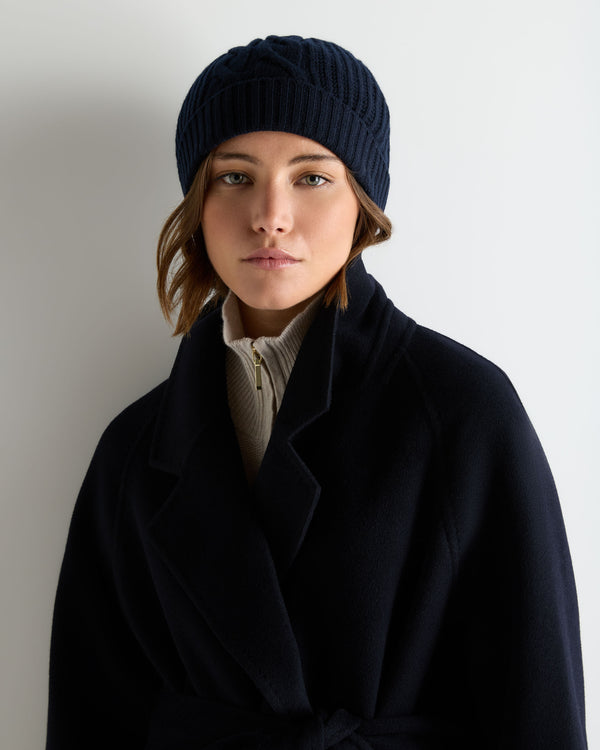 Women's Cable Rib Cashmere Hat 2