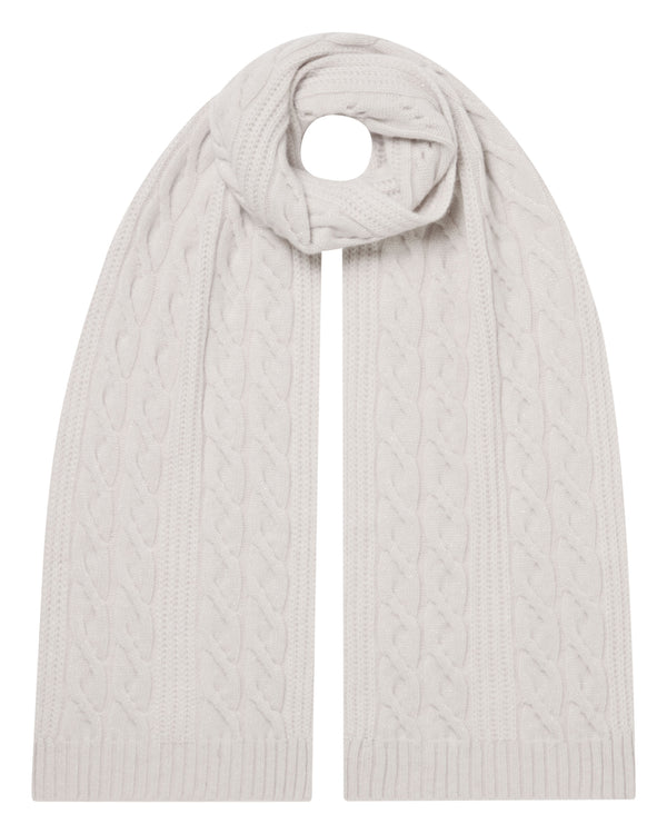 Women's Cable Rib Cashmere Scarf With Lurex 1