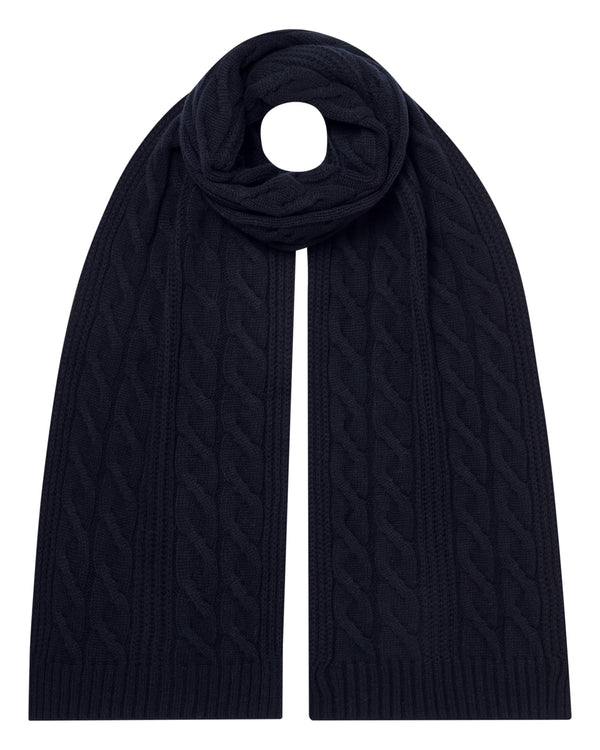 Unisex Cable Rib Cashmere Scarf 1
