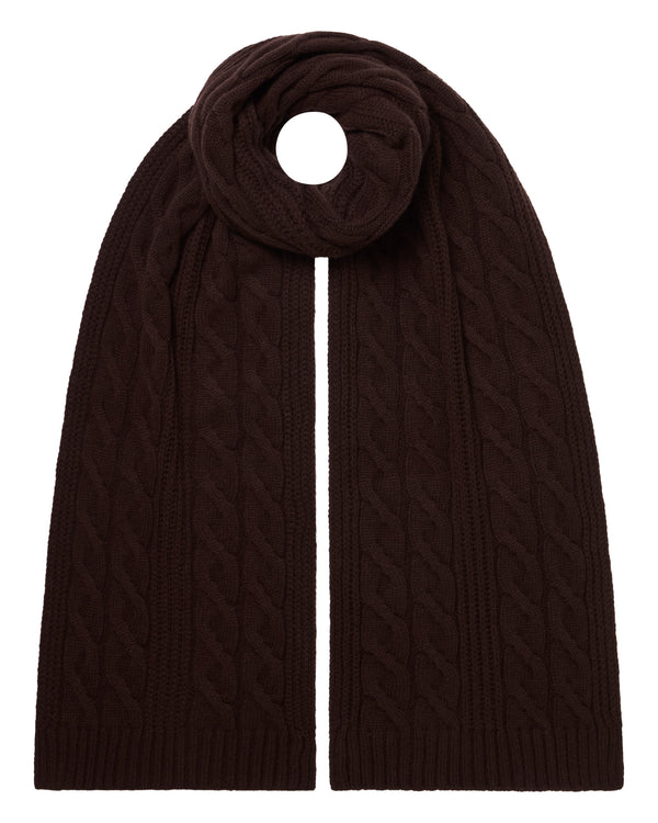 Unisex Cable Rib Cashmere Scarf 1