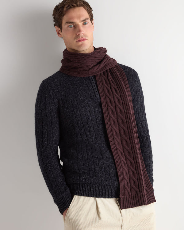 Unisex Cable Rib Cashmere Scarf 3