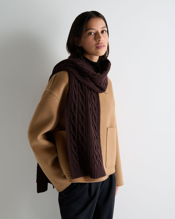 Unisex Cable Rib Cashmere Scarf 2