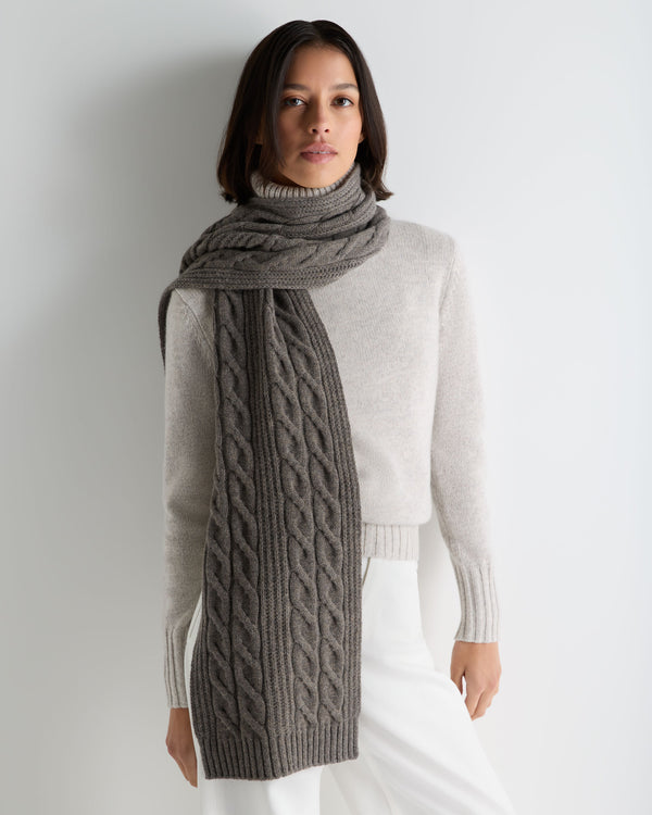 Unisex Cable Rib Cashmere Scarf 2