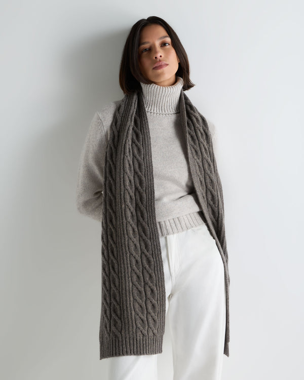 Unisex Cable Rib Cashmere Scarf 4