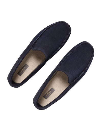 N.Peal Unisex Cashmere Moccasin Navy Blue
