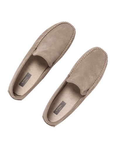 N.Peal Unisex Cashmere Moccasin Taupe Brown