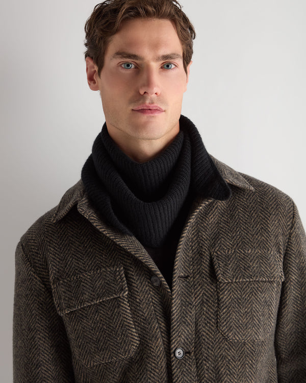 Unisex Ribbed Triangle Cashmere Scarf 3