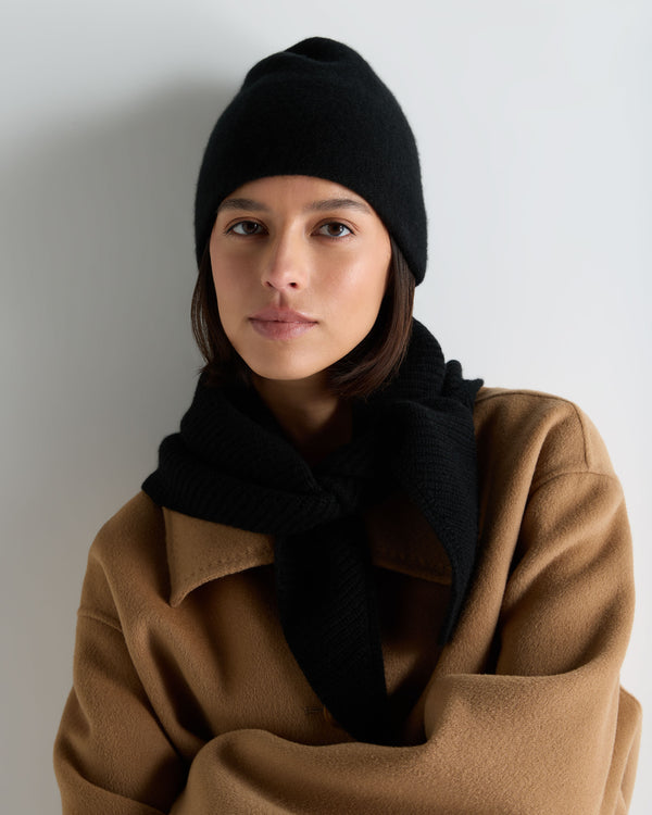 Unisex Ribbed Triangle Cashmere Scarf 2