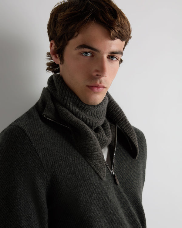 Unisex Ribbed Triangle Cashmere Scarf  4