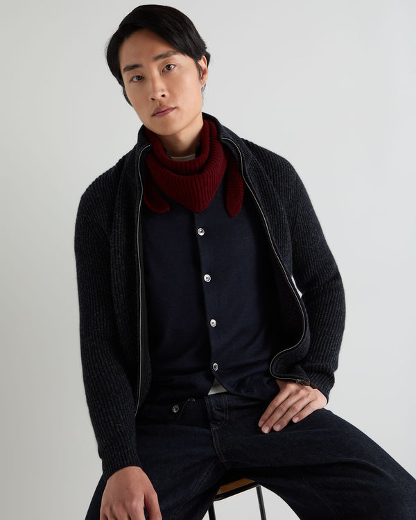 Unisex Ribbed Triangle Cashmere Scarf 3