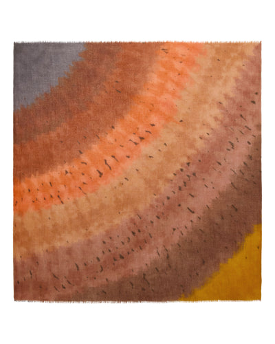 N.Peal Women's Ombre Print Cashmere Foulard Orange
