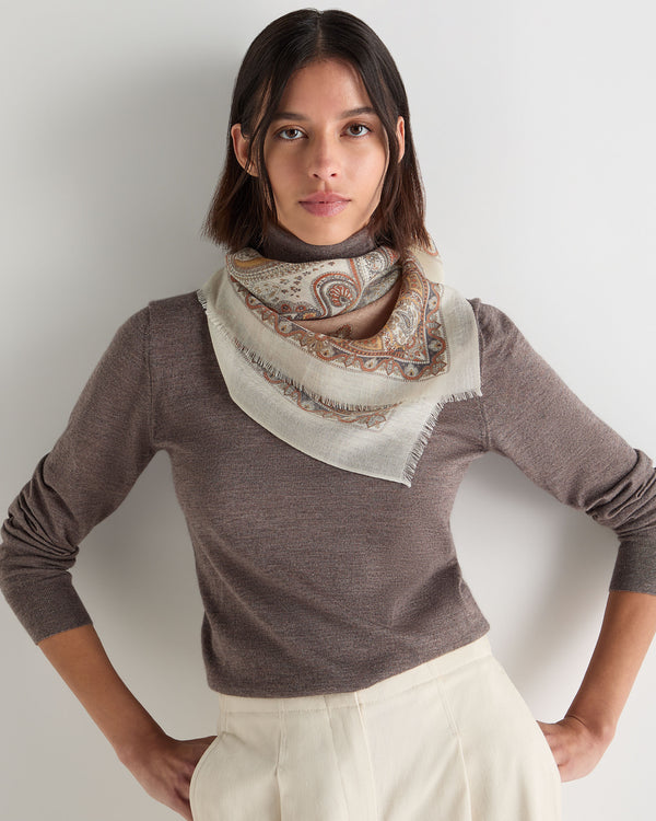 Women's Paisley Print Cashmere Foulard 2