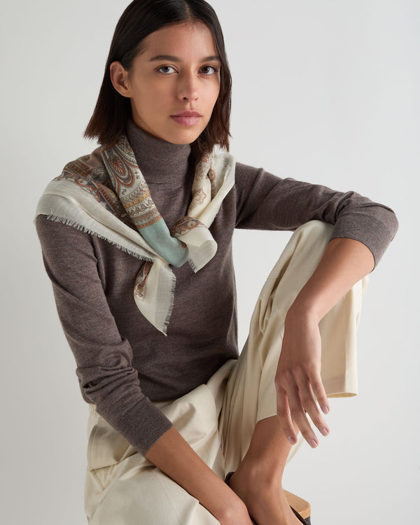 Women's Paisley Print Cashmere Foulard 3