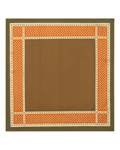 N.Peal Women's Geometric Silk Foulard Orange