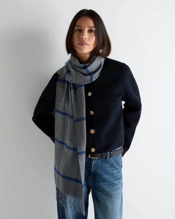 Unisex Cashmere Check Scarf 4