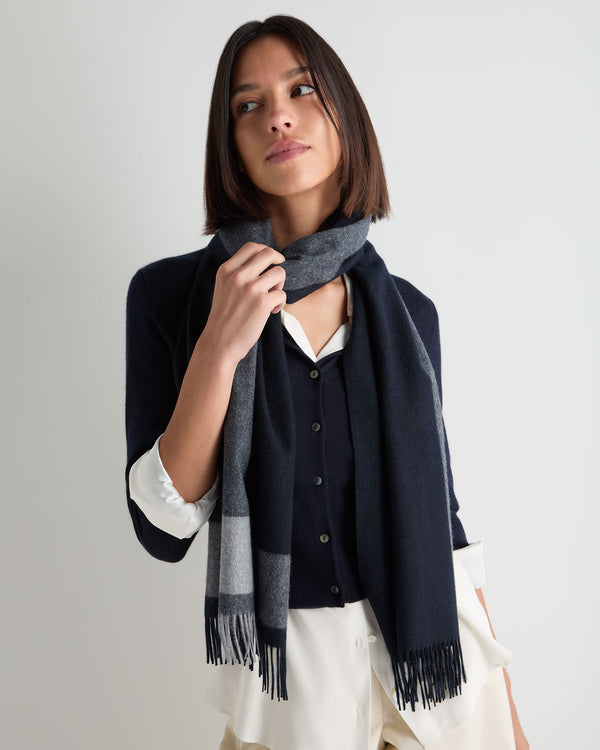 Unisex Cashmere Stripe Scarf 2