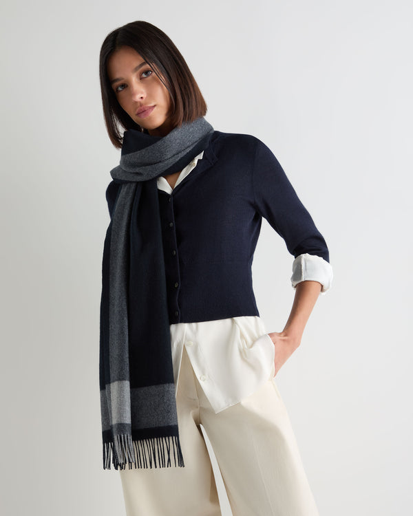 Unisex Cashmere Stripe Scarf 4