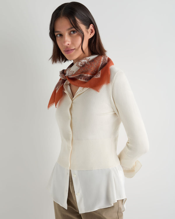 Women's Paisley Print Square Cashmere Foulard 3