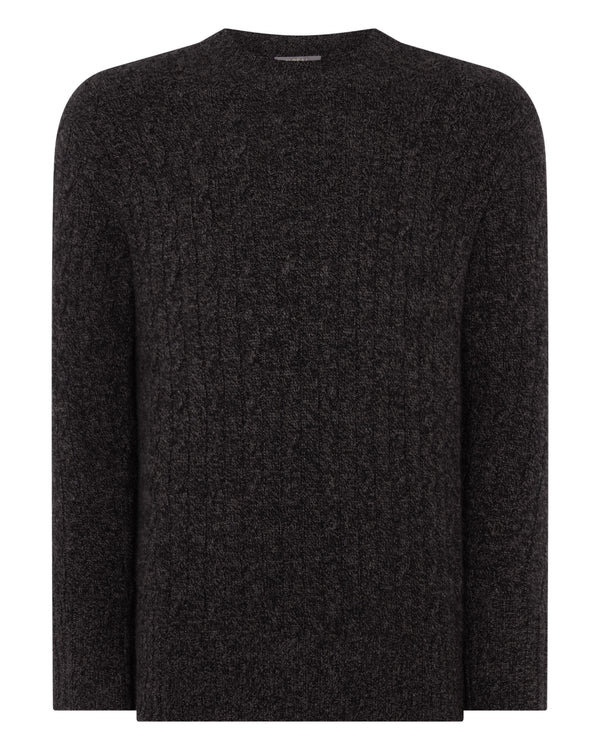 Men's Thames Cable Round Neck Cashmere Jumper 2