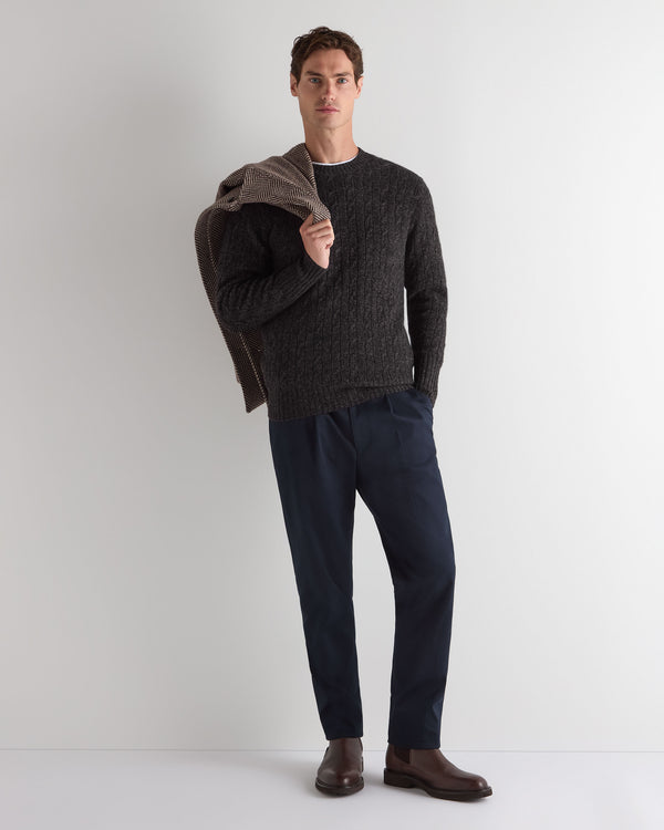 Men's Thames Cable Round Neck Cashmere Jumper 3