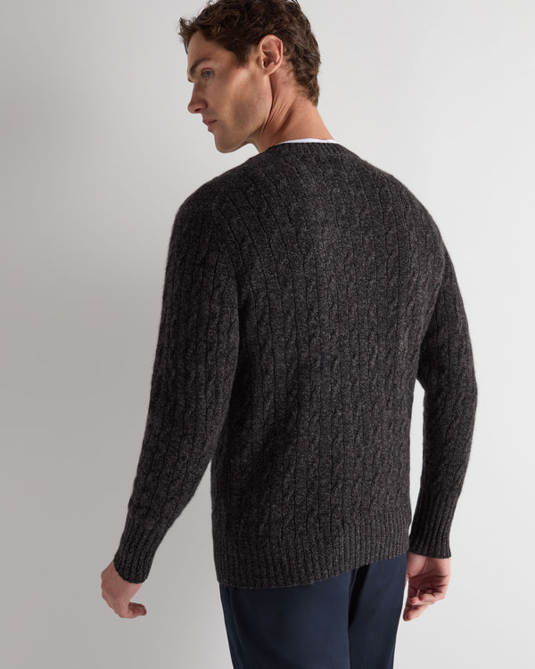 Men's Thames Cable Round Neck Cashmere Jumper 4